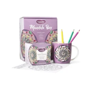 Neavita Mandala Box Viola mug in ceramica+ tisana tiglio e lavanda+ kit per colorare